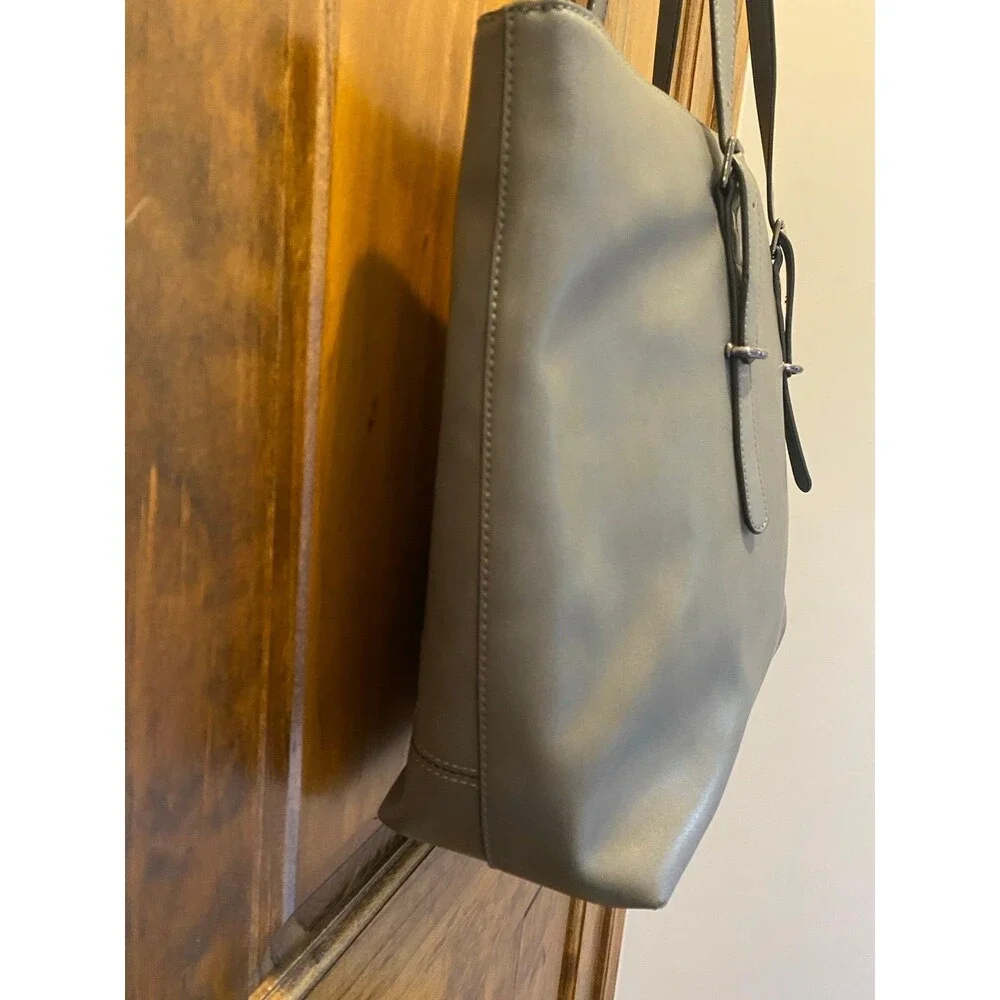 Dark Grey Laptop Work Bag w/ Adj. Straps Beautiful Stitching & Loads of Room